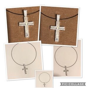 RHINESTONE CROSS PENDANT NECKLACE